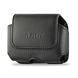 Leather Pouch Protective Carrying Cell Phone Case for LG Lotus Elite LG Remarq / Imprint LX610 / Motorola Flipout ATandT Karma QA1 QA30 / PCD TXTM8 / TXT8026 / Pantech Pursuit / UTStarcom Blitz / Sharp Microsoft Kin One - BLACK