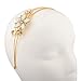 LUX ACCESSORIES Pink Stone Floral Burst Wire Flower Headband