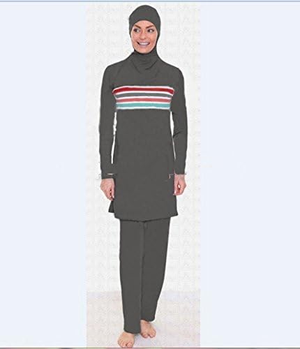 Vestidos Fashion Casual Womens Muslim Swimwear Islamic Wear Ladies Beach Closed Swimsuit Plus Size Clothes - XL