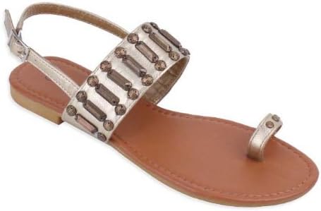 New Starbay Brand Women's Gold Toe Loop Gladiator Sandals Flats Size 6