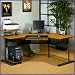 Power Center III Corner Computer Desk in Pewter and Teak Finish By Studio RTA Furniture