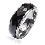 Bling Jewelry Mens Faceted Black Tungsten Spinner Ring 7mm [Jewelry]