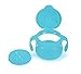 Ubbi cute BPA-free twin pack tweat snack container with attached lid and soft spill-proof guard, Orange/Blue