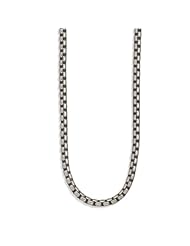 Sterling Silver 20 Inch Oxidized Extra Large Box Chain Necklace - 5.0mm Wide