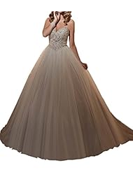 Tulle  Beaded  Ball Gown Wedding Dress 