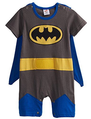 A&J Design Baby Boys' Batman Short Sleeve Romper Costume