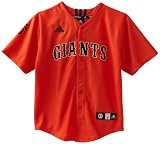 MLB Youth San Francisco Giants Team Color Printed Baseball Jersey (Varsity Orange, Medium)