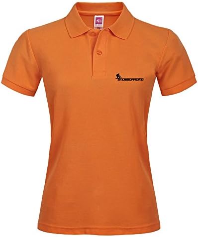 Autumn Casual Women Clothing Short Sleeve Medium Polo Shirt With Orange Color Snowboarding, Snowboard, Winter, Snow,snowboarder Pattern