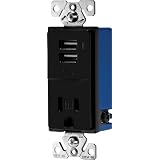 Buy Cooper Wiring Devices TR7740BK-BOX Combination USB Charger with Tamper Resistant... by Cooper Wiring Devices