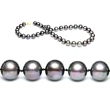 AugustinaJewelry Single Strand 18 Inch 10-11mm Black Freshwater Cultured Pearl Necklace