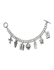 Sentimental Expressions(tm) Sterling Silver Answered Prayer 7.5 Inch Locket Charm Bracelet