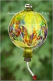 Kitras Art Glass - Art Nouveau Hand Blown Glass Hummingbird Feeder - Lime Green