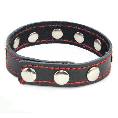 Evalley 1* PU Leather Fantasy Fetish Adjustable 3 Snap Penis Sleeve Control Cock Ring Cockring G Spot Stimulate Stimulation Stimulator Male Men Masturbation Sex Toy