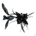 Rosallini Faux Feather Nylon Flower Corsage Brooch Pin Hair Clip Black