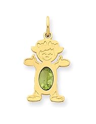 14k Yellow Gold Girl 7x5 Oval Genuine Peridot-Aug. Metal Wt- 0.87g