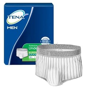 Tena Men Protective Underwear, Super Plus, Medium/Large, Case/64 (4 bags of 16)