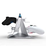 KONNET PS3 and Xbox 360, Xbox Elite, Xbox Slim Power Pyramid Charger, Charging and Storage Dock / Tower / Kit / Stand for Four Game Controllers / Consoles - Silver Supreme Limited Edition