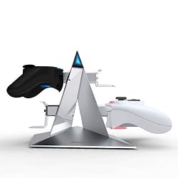 KONNET PS3 and Xbox 360, Xbox Elite, Xbox Slim Power Pyramid Charger, Charging and Storage Dock / Tower / Kit / Stand for Four Game Controllers / Consoles - Silver Supreme Limited Edition