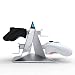 KONNET PS3 and Xbox 360, Xbox Elite, Xbox Slim Power Pyramid Charger, Charging and Storage Dock / Tower / Kit / Stand for Four Game Controllers / Consoles - Silver Supreme Limited Edition