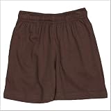 Boys Solid Jersey Shorts-Chocolate-5