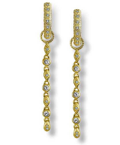 Childrens Toyshop  Jewelry : Long Leaf Diamond Pave Charms