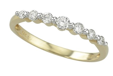14K Yellow Gold Diamond Wedding/Anniversary Band - 0.25 Ct.
