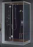 LineaAqua Brighton 48 x 36 Steam Shower Enclosure with Wood Floor & Ceiling, Rain Shower, Mood Lighting, 6 Body Sprays, Wood Seat - FREE SHIPPING!!!