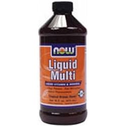 NOW Foods Liquid Multi Vitamin and Mineral Orange Iron Free with Xylitol 16-Ounce