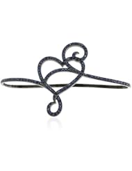 Blue Sapphire Heart Palm Bracelet Sterling Silver Fashion Jewelry