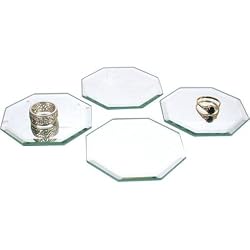 4 Octagon Mirrors Displays Jewelry Showcases Counters 3"