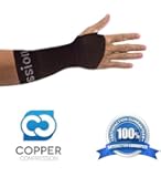 Copper Compression Recovery Wrist Sleeve - GUARANTEED To Speed Up Recovery & Relieve Wrist Pain. This Wrist Support / Brace Helps Carpal Tunnel, RSI, Arthritis, Tendonitis, Sprains & More! (1 Sleeve)