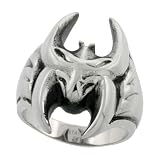 Surgical Steel Gothic Bat Ring Blackened finish 1 3/16 in. (30mm) wide, sizes 9 to 15