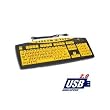 Zoom Text Large Print Keyboard Yellow Keys with Black Print