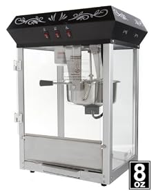 Deluxe 8oz Black Popcorn Maker Machine by Paramount Entertainment - New Full Size 8 oz Popper