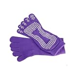Women's Yoga Socks Full Toe with Grips Non-Slip Yoga Socks S/M (Purple)