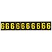 Brady 7890-6,  Outdoor Numbers & Letters , 1 1/2" Height x 7/8" Width, Yellow on Black, Legend "6"  (1 Card per Package,  10 stickers per card)