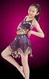 Belly dance costume for child dark purple skirt