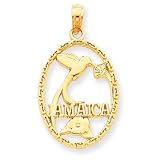 14k Gold Jamaica w/Bird & Flowers Pendant
