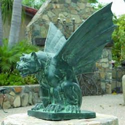 Gothic bronze Statue Medieval Sculpture European Gargoyle