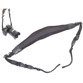Polaroid Professional Neoprene Adjustable Cushioned Neck Strap For The Nikon 1 J1, J2, V1, D40, D40x, D50, D60, D70, D80, D90, D100, D200, D300, D3, D3S, D700, D3000, D5000, D3100, D3200, D7000, D5100, D4, D800, D800E, D600 Digital SLR Cameras