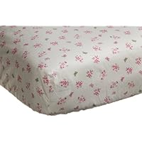 Carter's Butterfly Flowers Fitted Sheet, Pink/Choc, 28 X 52