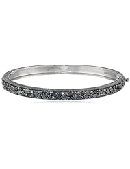 Judith Ripka "Downtown" All Color Pave Black Bangle Bracelet, 2.75"