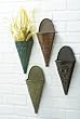 Metal Wall Pocket Vases (set of 4)