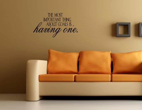 THE MOST IMPORTANT THING ABOUT GOALS IS HAVING ONE Vinyl wall quotes stickers sayings home art decor decal