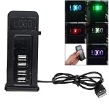 Blk Gas Station Shaped Colorful Light 4 Ports USB Hubs