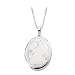 Sterling Silver 21 x 16 MM Oval Shaped Locket Pendant with Chain