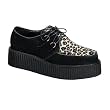 CREEPER 2 Inch Men's Black Shoes Creeper Platform Shoe Retro Gothic Rockabilly