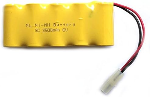 SAIGE 6V 2500mAh 5x 2/3A Ni-MH RC Rechargeable Battery Pack for Helicopter Robot Car Toys w/ Tamiya Connector Plug