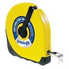 Empire Level 6100 Closed Case Fiberglass Measuring Tape 100-Feet by 1/2-Inch, Inch/Engineers Scale