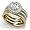 18k Yellow Gold, Fall in Love With Vintage Double Band Bridal Set, 1.82 ct. (Color: GH, Clarity: VS)